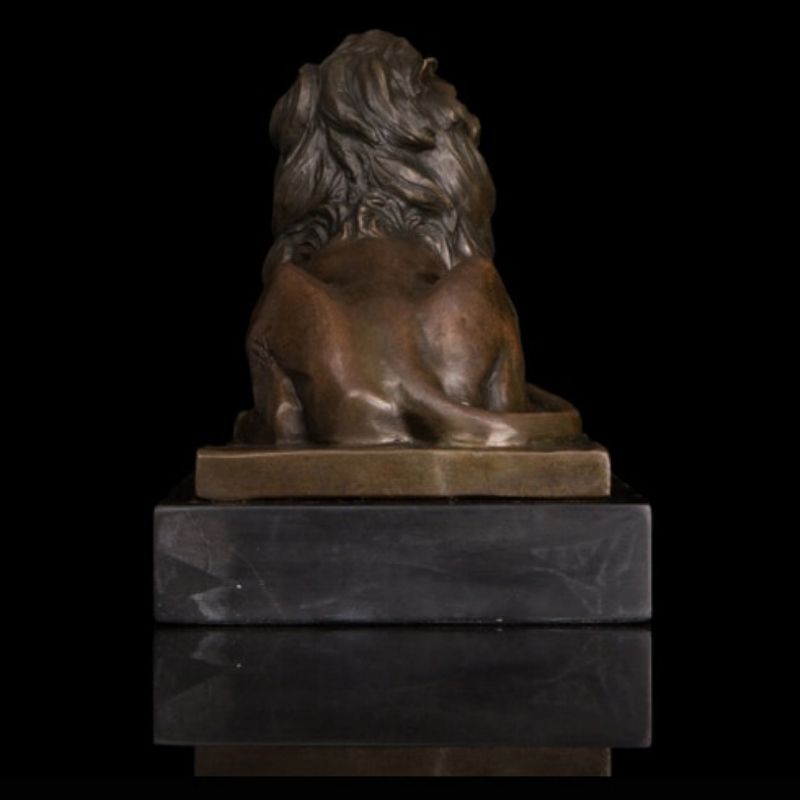 Statue lion finition bronze pour jardin – Image 3