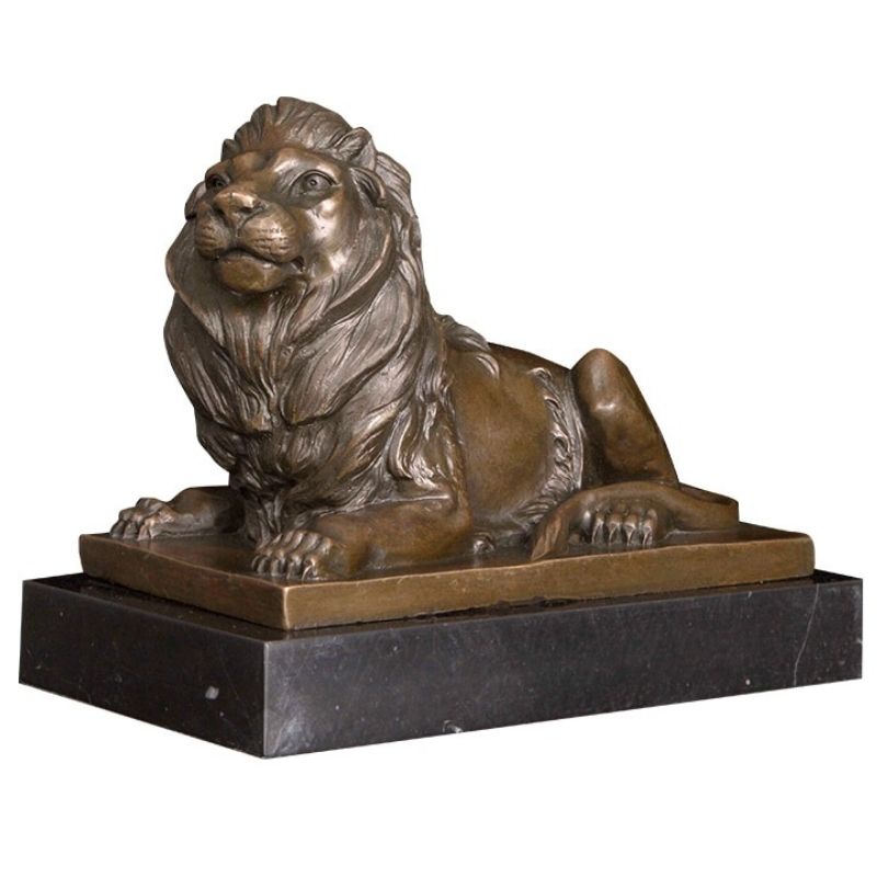 Statue lion finition bronze pour jardin