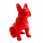Chien statue rouge bouledogue