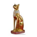 Statue Égypte Chat Doré sculpture résine