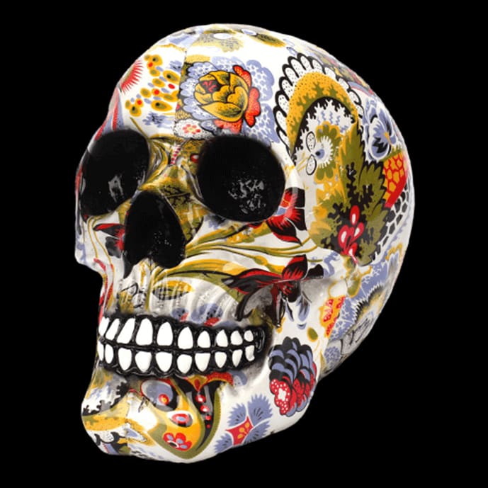Statue tête de mort - sculpture crânienne style mexicain pour déco – Image 4