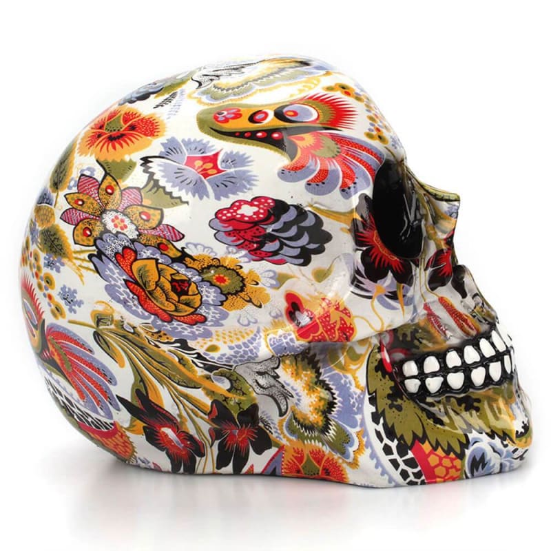 Statue tête de mort - sculpture crânienne style mexicain pour déco – Image 3