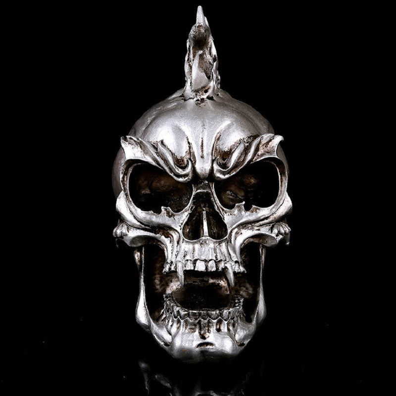 Statue tête de mort style punk crâne 21 cm – Image 2