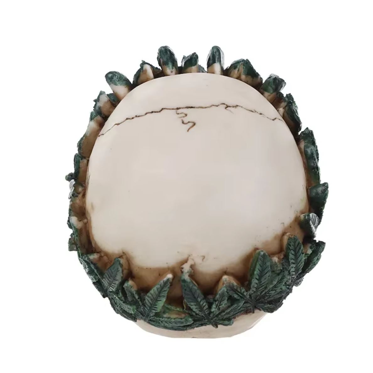 Statue tête de mort ornée d'une couronne de feuilles - 12 cm – Image 3