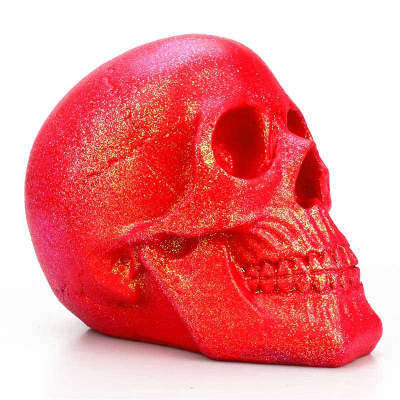 Statue tête de mort pailletée de 18 cm – Image 2