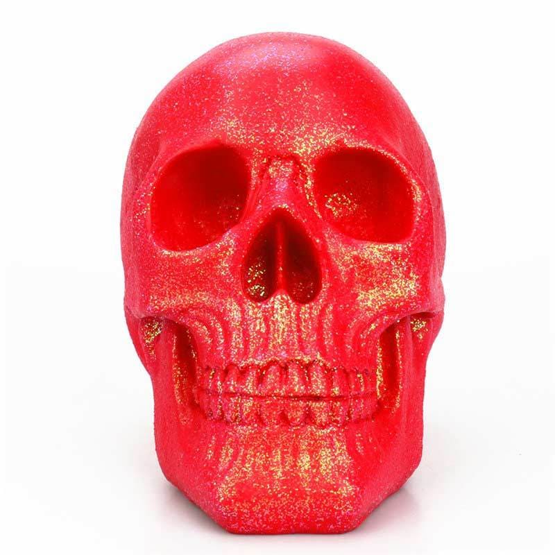 Statue tête de mort pailletée de 18 cm – Image 3