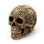 Statue tête de mort - calavera d'inspiration mexicaine