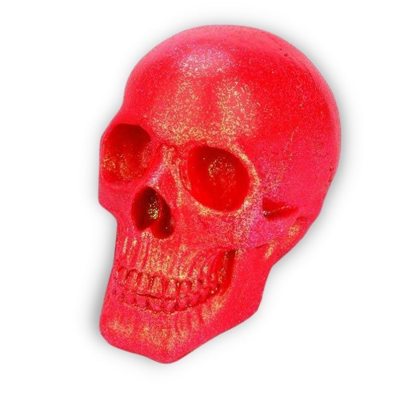 Statue tête de mort pailletée de 18 cm