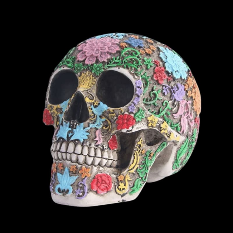 Statue tête de mort ornement mexicain 19 cm – Image 2