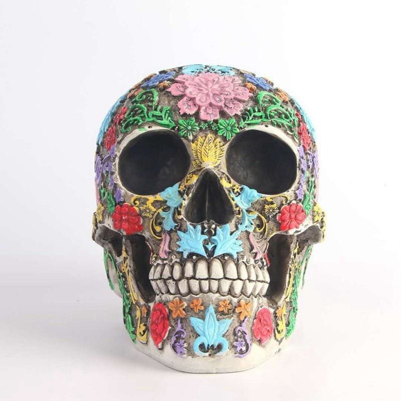 Statue tête de mort ornement mexicain 19 cm – Image 4